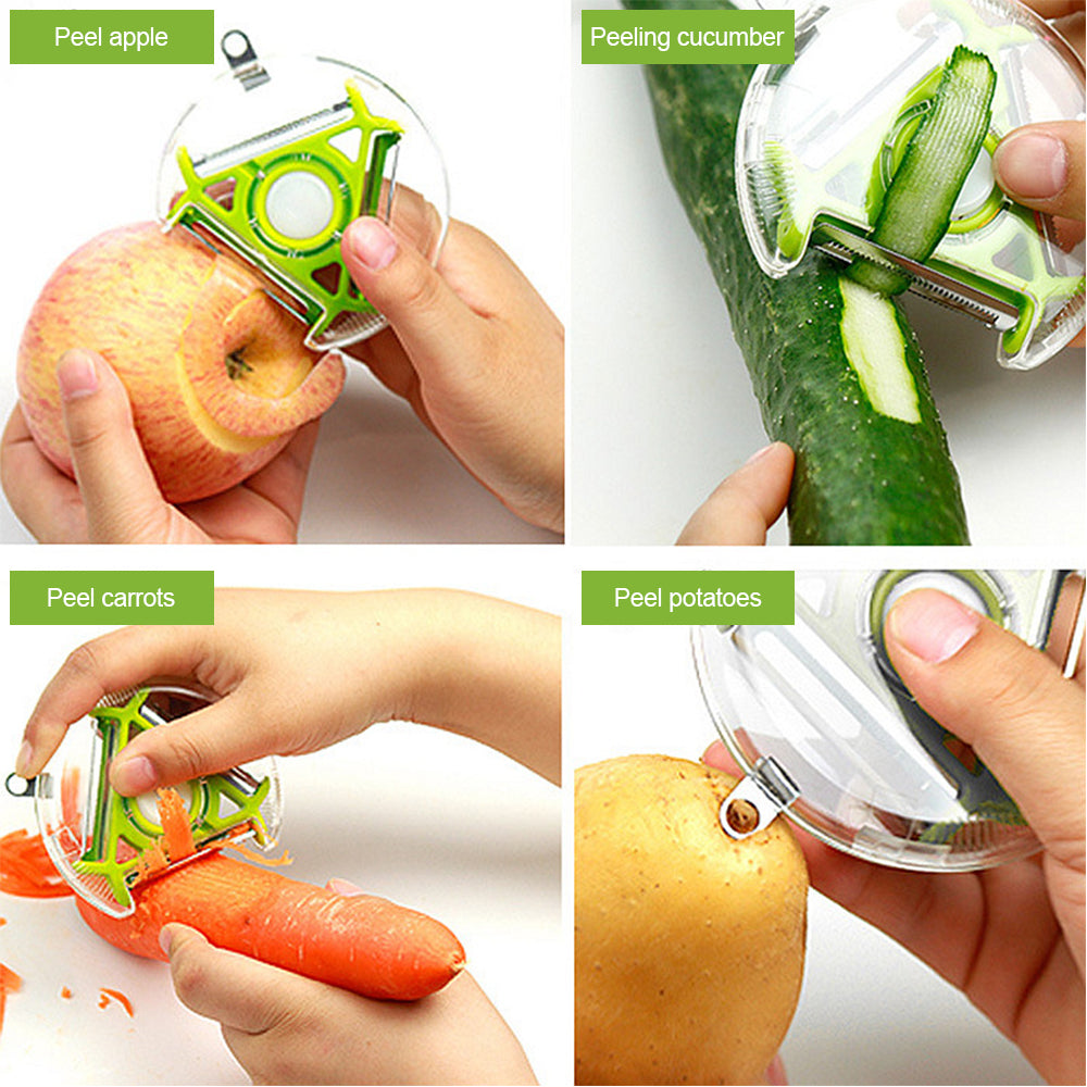 Compact and space-saving vegetable peeler for kitchen use