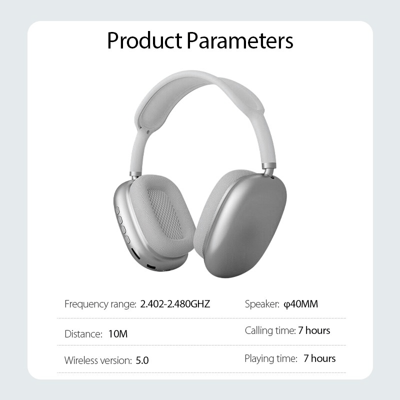 P9 Wireless Bluetooth Headphones with Mic – Foldable & Noise Isolating