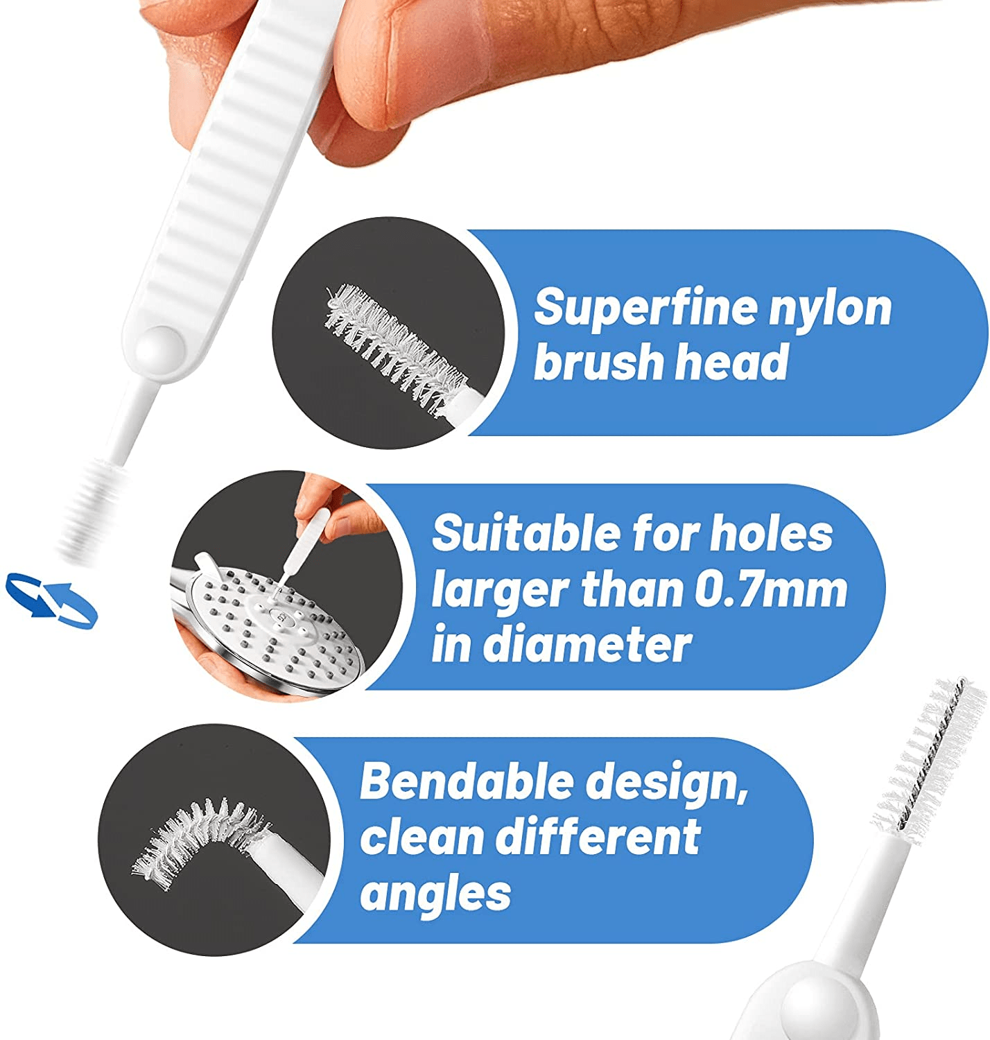 Mini Shower Head & Faucet Cleaner Brush – Compact Scrubber for Bathroom & Kitchen
