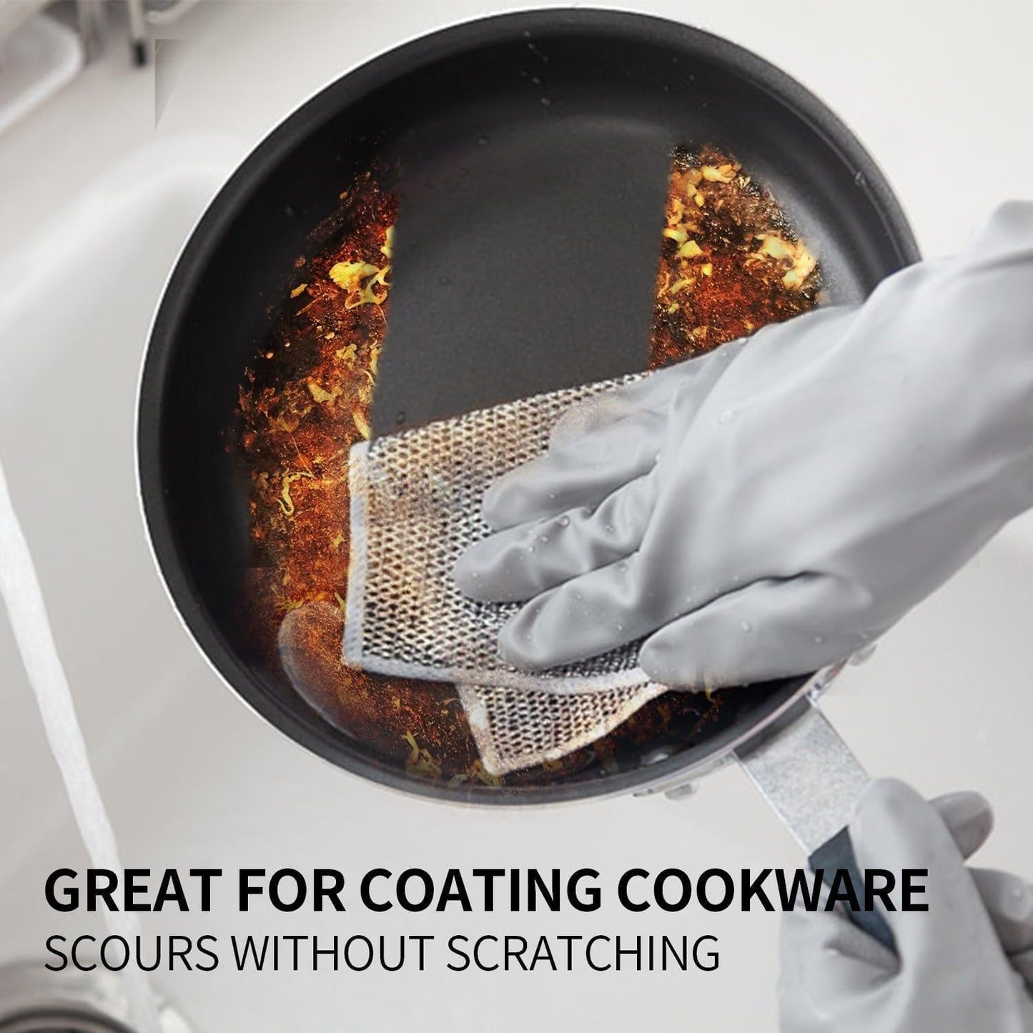 Non-Scratch Stainless-Steel Wire Dish Cloth – Durable & Reusable