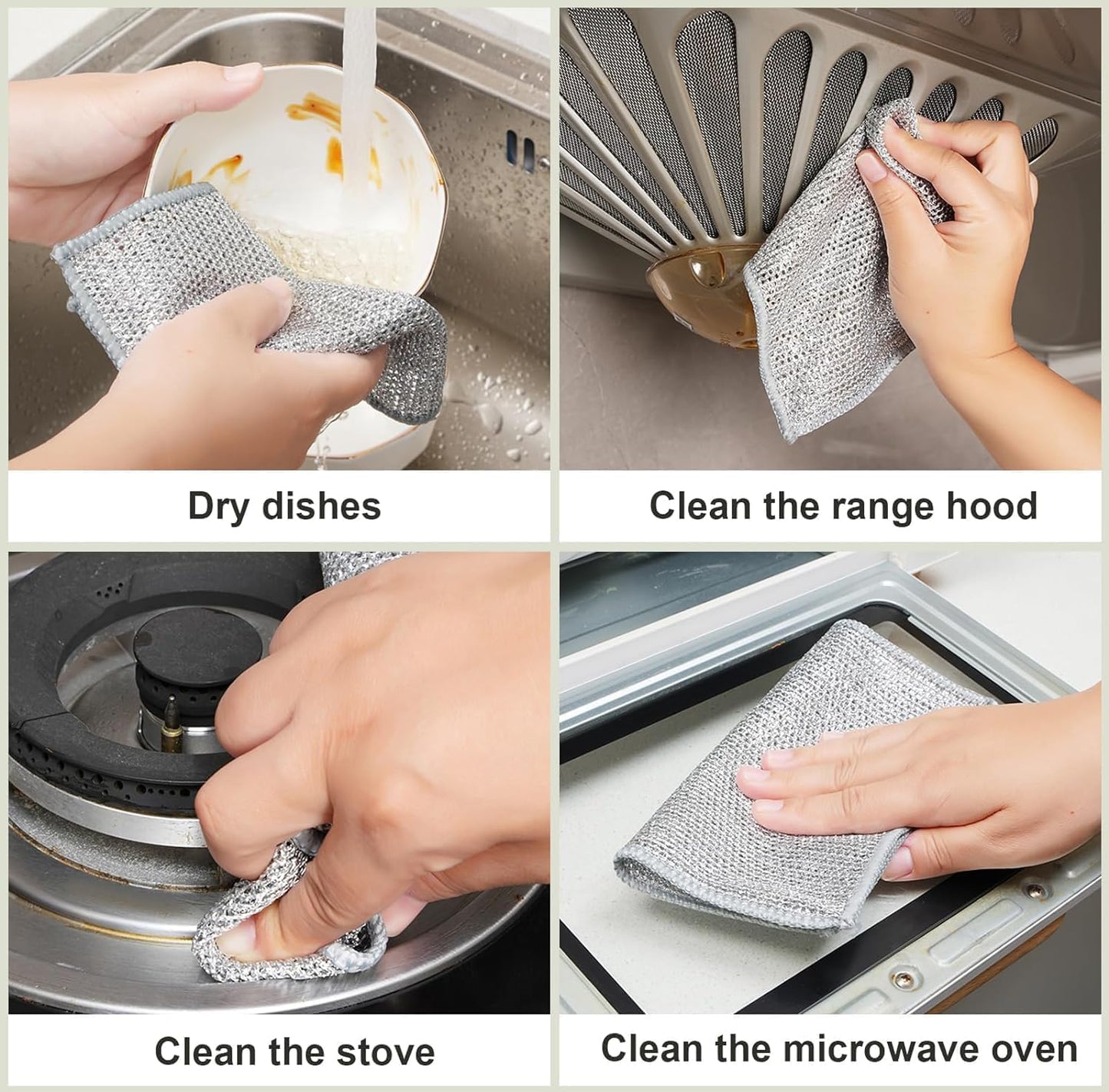 Non-Scratch Stainless-Steel Wire Dish Cloth – Durable & Reusable