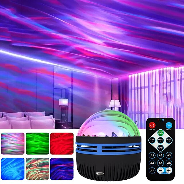 360° rotating night light projector with vivid star and nebula effects

