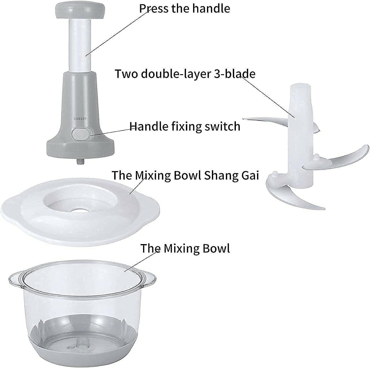 Manual salad chopper for quick and easy vegetable cutting

