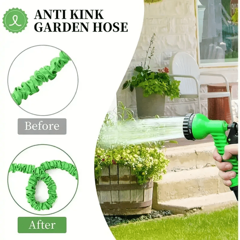 Durable fabric outer layer of flexible garden hose