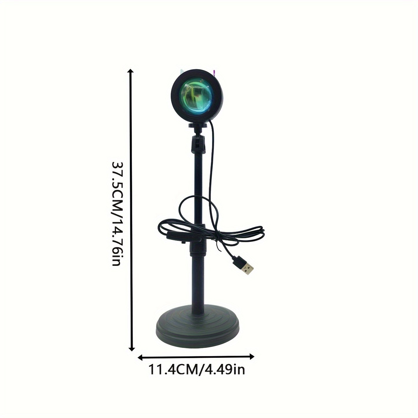 16‑Color LED Sunset Projection Lamp with Remote – 360° Adjustable Glow