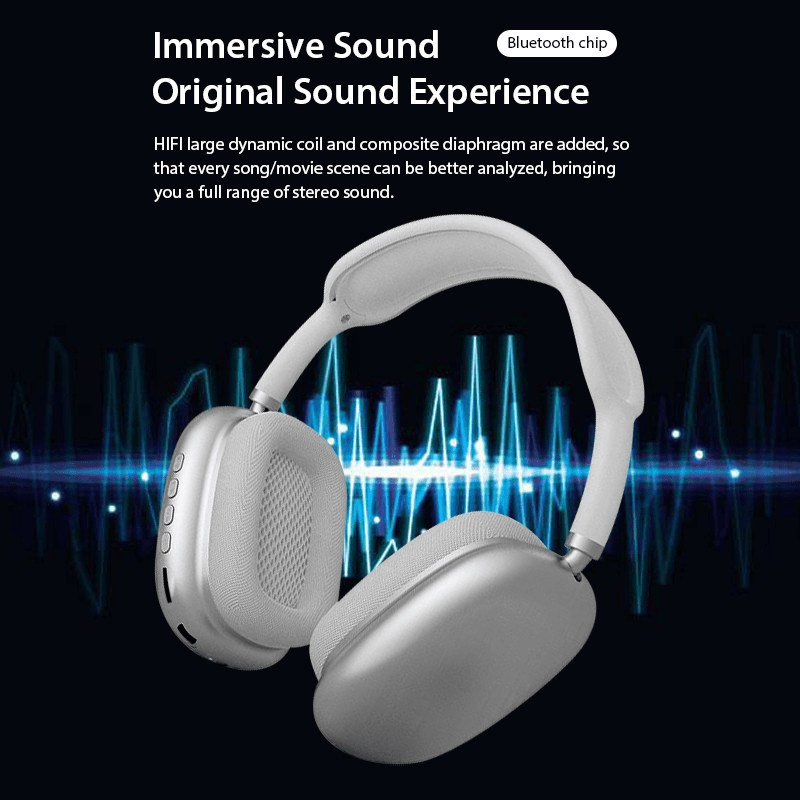 P9 Wireless Bluetooth Headphones with Mic – Foldable & Noise Isolating